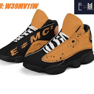 E=M/C2 Ballers Edition Men's Orange PU Leather Basketball Shoes sneakers acti
